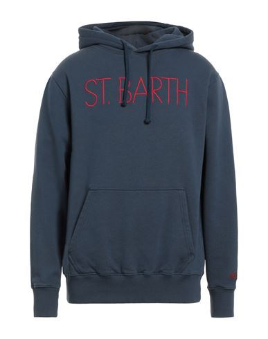 Shop Mc2 Saint Barth Man Sweatshirt Navy Blue Size Xxl Cotton