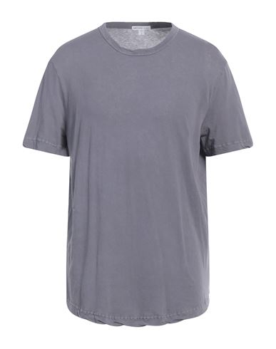 James Perse Man T-shirt Lead Size 3 Cotton In Gray