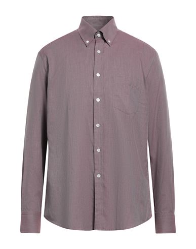 Shop Dunhill Man Shirt Mauve Size Xl Cotton In Purple