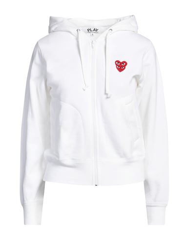 Shop Comme Des Garçons Play Woman Sweatshirt White Size M Cotton
