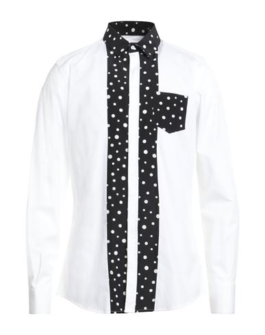 Dolce & Gabbana Man Shirt White Size 17 ½ Cotton, Silk, Elastane