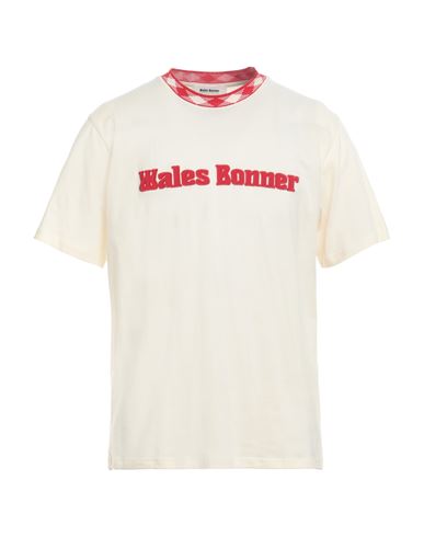 Shop Wales Bonner Man T-shirt Ivory Size M Organic Cotton, Polyester, Elastane In White