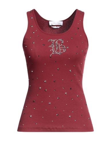Blumarine Woman Top Burgundy Size M Cotton, Elastane In Red