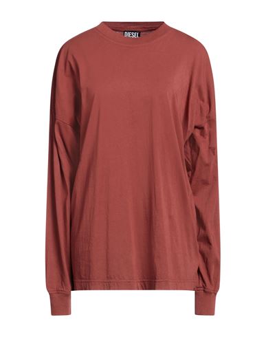 Shop Diesel Woman T-shirt Brick Red Size L Cotton