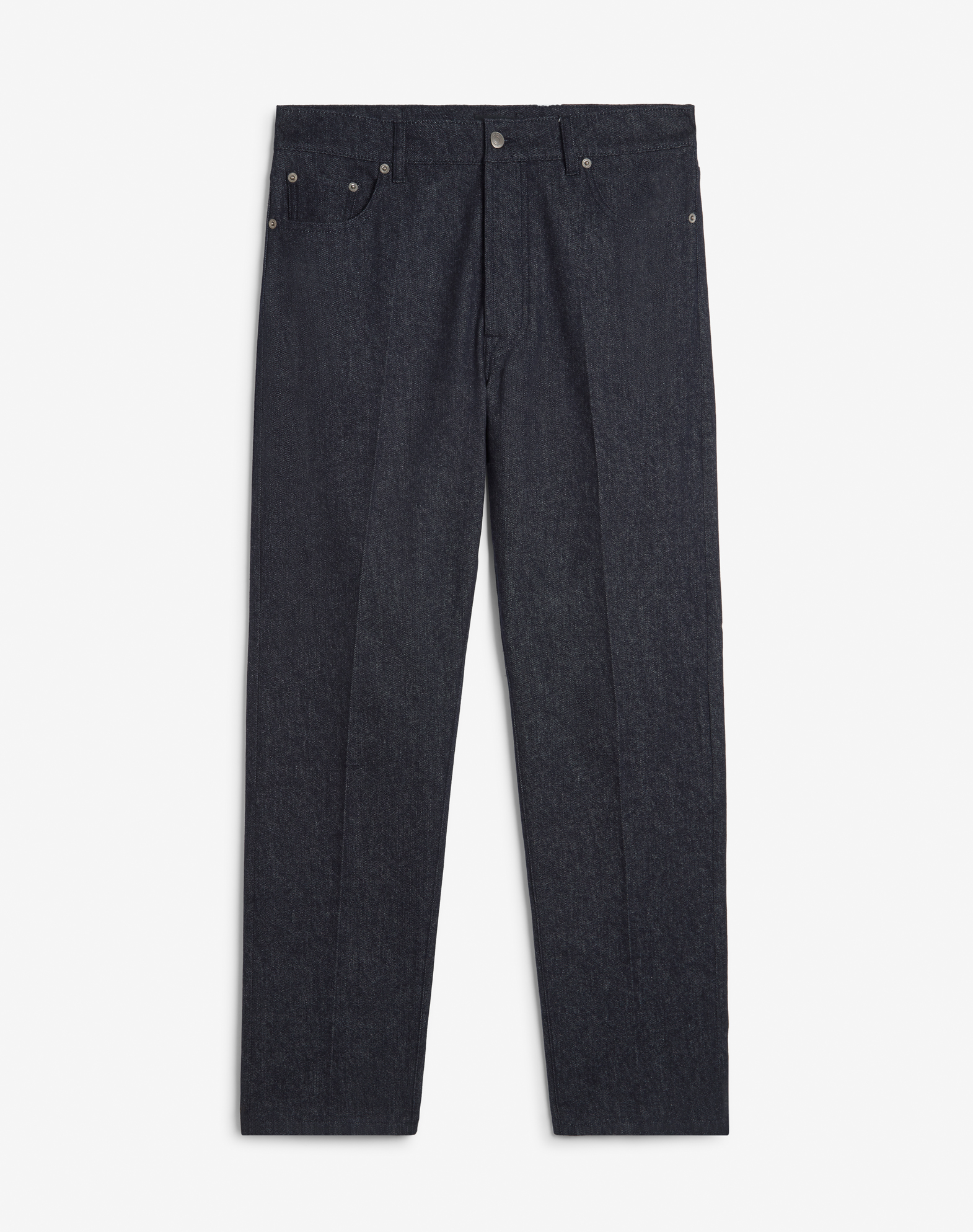 DUNHILL WOOL COTTON DENIM STRAIGHT LEG 5 POCKET TROUSERS
