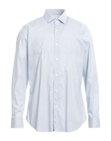 Caliban Man Shirt Blue Size 16 ½ Cotton, Elastane In White