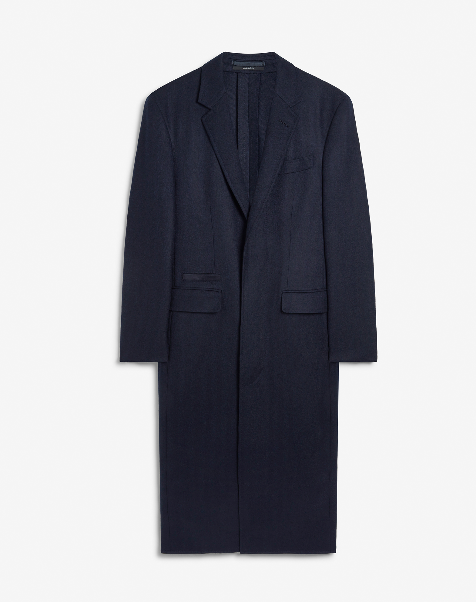 Shop Dunhill Wool Cashmere Herringbone Single Breasted Coat In Blue