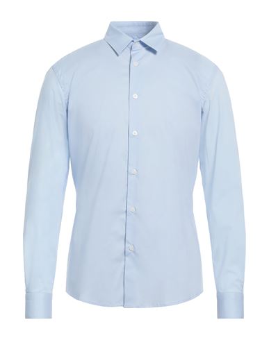 Grey Daniele Alessandrini Man Shirt Light Blue Size 15 ¾ Cotton, Elastane