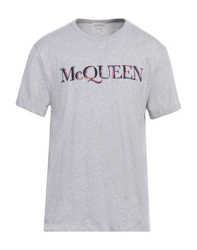 Alexander Mcqueen Man T-shirt Light Grey Size Xl Cotton In Gray