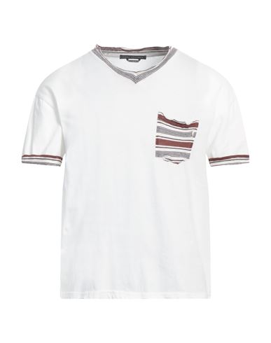 Daniele Alessandrini Man T-shirt White Size M Cotton, Viscose, Linen In Neutral