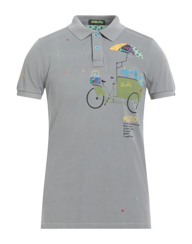 Shockly Man Polo Shirt Grey Size M Cotton In Gray