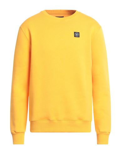 Three Stroke Man Sweatshirt Mandarin Size Xl Cotton, Polyester In Yellow