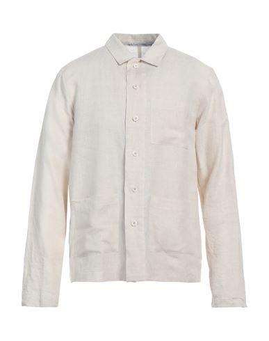 Shop Grey Daniele Alessandrini Man Shirt Beige Size M Linen