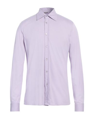 DANIELE ALESSANDRINI DANIELE ALESSANDRINI MAN SHIRT LILAC SIZE M POLYESTER, COTTON 