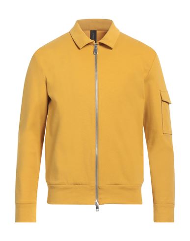 Shop Hōsio Man Sweatshirt Mustard Size 42 Cotton, Polyamide, Elastane In Yellow
