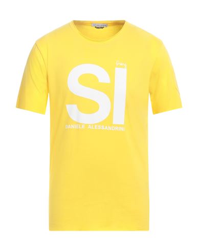 Grey Daniele Alessandrini Man T-shirt Yellow Size M Cotton