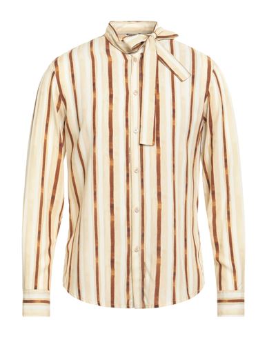 Daniele Alessandrini Man Shirt Beige Size L Viscose In Neutral