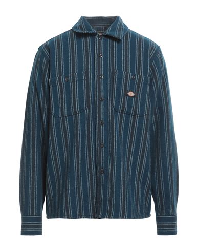 Dickies Man Shirt Blue Size L Wool, Polyester In Multi