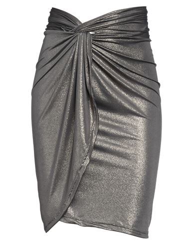 Cotazur Woman Midi Skirt Bronze Size S Polyester, Elastane In Gray