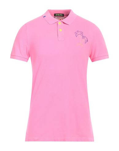 Shockly Man Polo Shirt Pink Size M Cotton