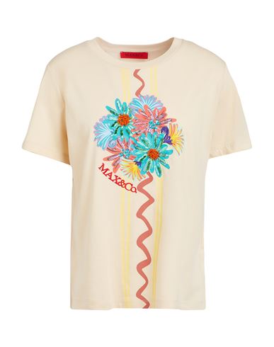 Shop Max & Co . Calibri Woman T-shirt Beige Size Xl Cotton
