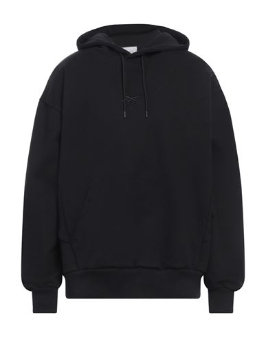 Shop Reebok Man Sweatshirt Black Size Xl Cotton, Elastane