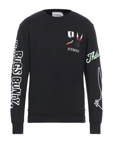 Shop Iceberg Man Sweatshirt Black Size Xl Cotton, Polyester