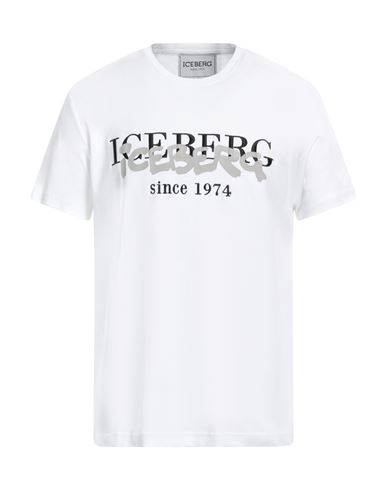 Shop Iceberg Man T-shirt White Size M Cotton, Polyester
