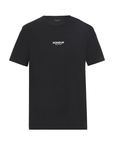 Dondup Man T-shirt Black Size Xxl Cotton In Blue