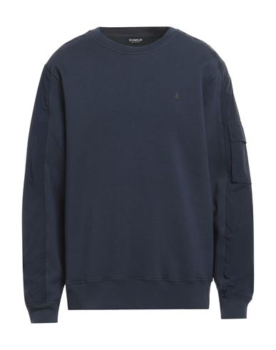 Shop Dondup Man Sweatshirt Midnight Blue Size Xxl Cotton, Polyamide, Elastane