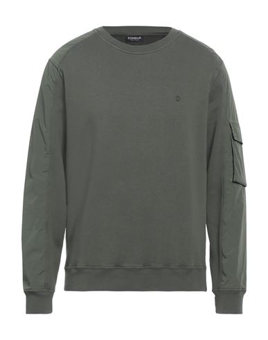 Shop Dondup Man Sweatshirt Military Green Size Xxl Cotton, Polyamide, Elastane