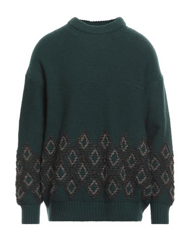 Shop Children Of The Discordance Man Sweater Dark Green Size 3 Wool
