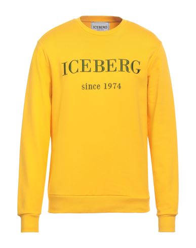 Shop Iceberg Man Sweatshirt Yellow Size M Cotton, Polyester