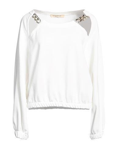 Shop Le Streghe Woman Sweatshirt Cream Size L Cotton, Polyester In White