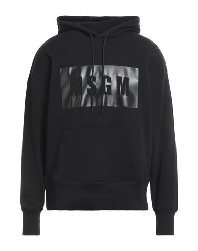 Msgm Man Sweatshirt Black Size Xl Cotton