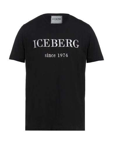 Iceberg Man T-shirt Black Size Xl Cotton, Polyester
