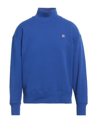 Shop Msgm Man Sweatshirt Bright Blue Size Xl Cotton