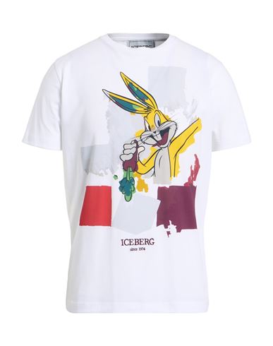 Iceberg Looney Tunes Man T-shirt White Size 3xl Cotton, Elastane In White