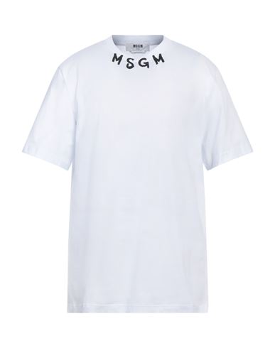 Shop Msgm Man T-shirt White Size S Cotton