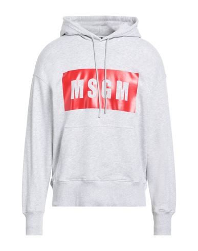 Shop Msgm Man Sweatshirt Light Grey Size Xl Cotton