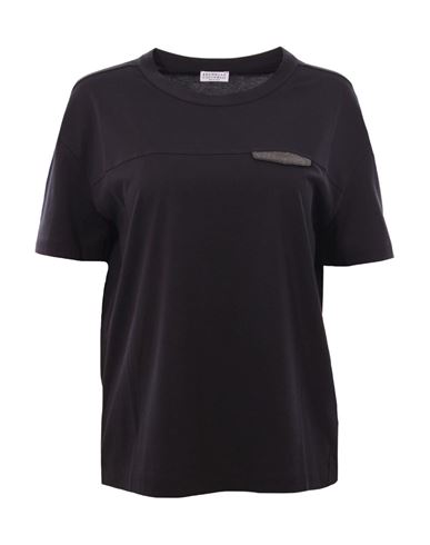 Brunello Cucinelli T-shirt Woman T-shirt Black Size S Cotton In Blue