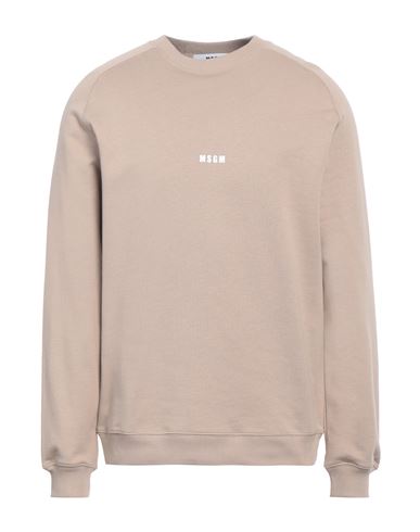 Shop Msgm Man Sweatshirt Beige Size Xl Cotton