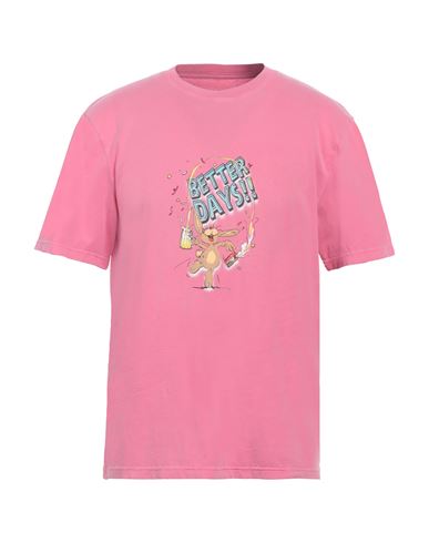 Shop Martine Rose Man T-shirt Pink Size L Cotton