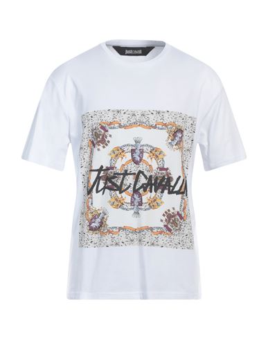 Shop Just Cavalli Man T-shirt White Size L Cotton