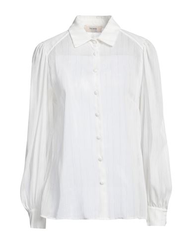 Shop Fracomina Woman Shirt Off White Size L Polyester