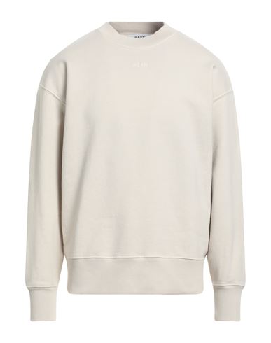Msgm Man Sweatshirt Cream Size Xl Cotton In White