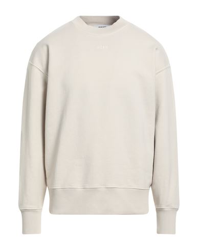 Shop Msgm Man Sweatshirt Cream Size Xl Cotton In White