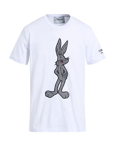 Iceberg Man T-shirt White Size L Cotton, Polyester In White