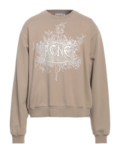 Acne Studios Man Sweatshirt Beige Size S Cotton In Brown