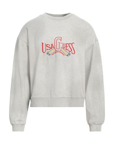 Shop Guess Man Sweatshirt Light Grey Size L Cotton, Polyester